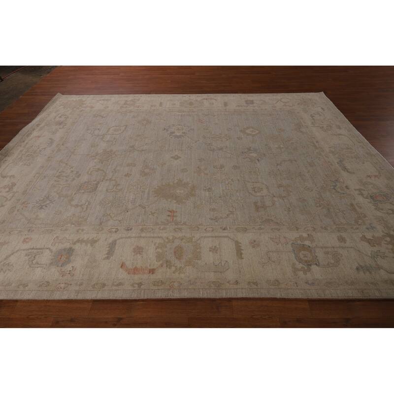 Vegetable Dye Oushak Turkish Area Rug Handmade Bedroom Wool Carpet - 8'0"x 9'10"