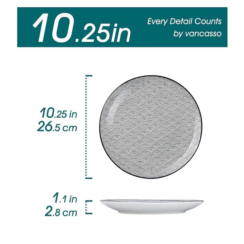 vancasso Macaron 8-Piece Oriental Dinner Plates Dessert Soup Plate