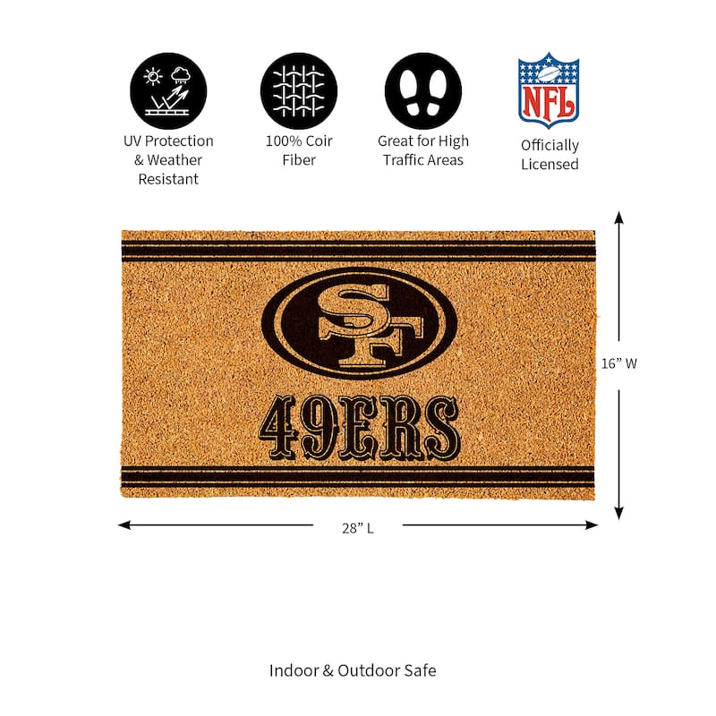 San Francisco 49ers Monochrome Indoor/Outdoor Coir Door Mat