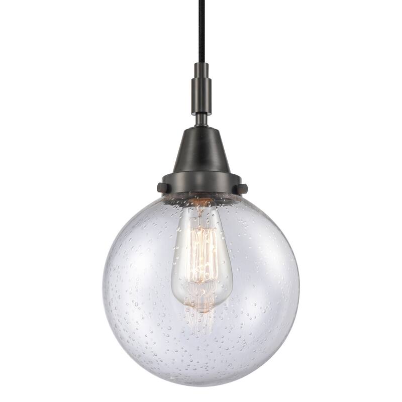 Innovations Lighting 447-1P-G204-8 Beacon 8" Wide Mini Pendant with - Matte Black