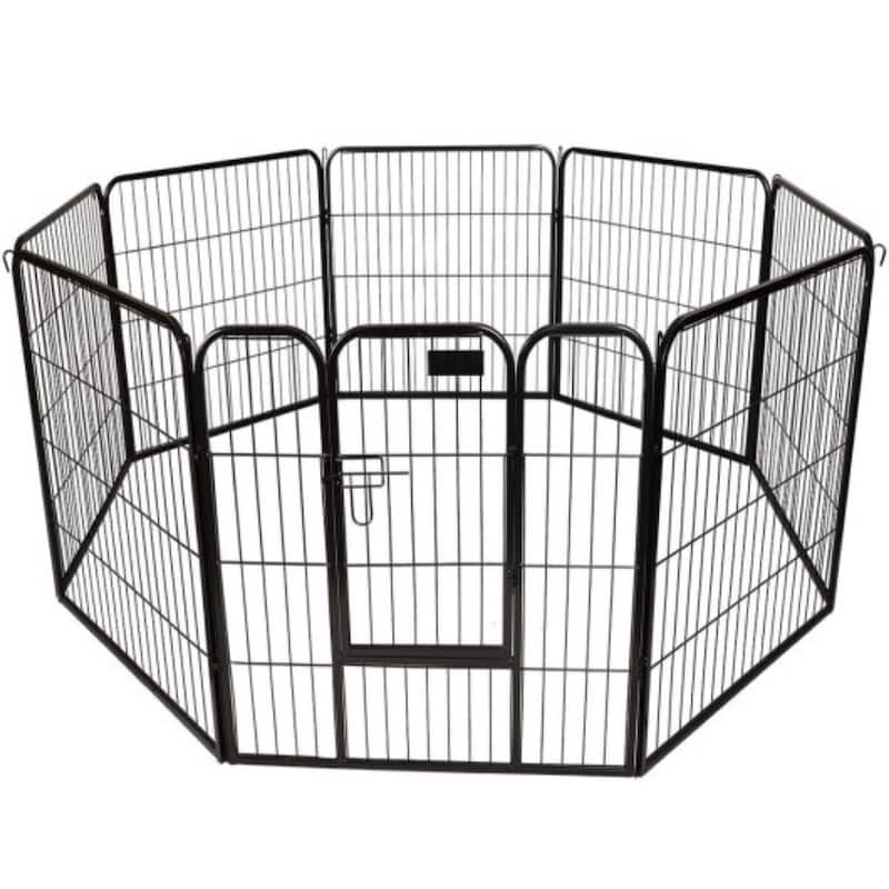 8 Panel Dog Playpen Heavy Duty Pet Exercise Fence 40" High - 40" x 31"