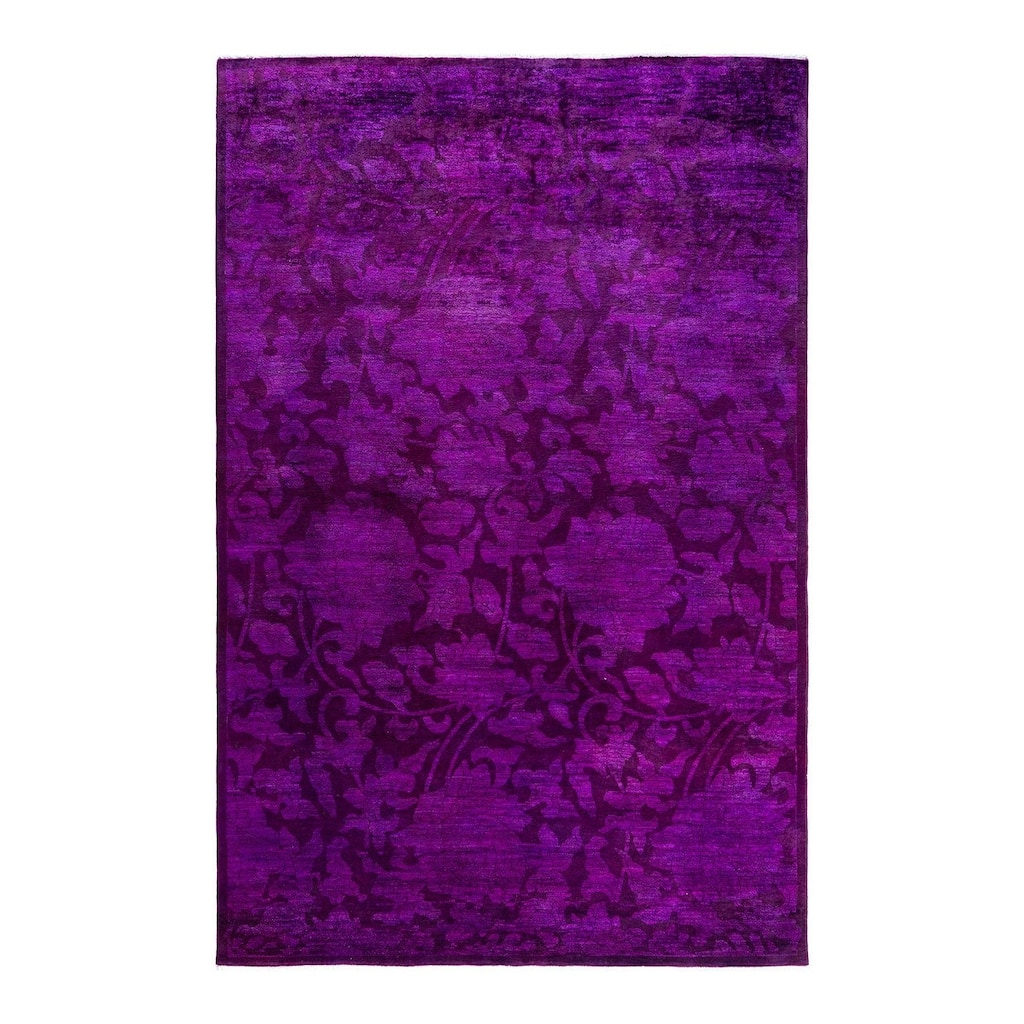 Vibrance One-of-a-Kind Hand-Knotted Area Rug - Purple, 6' 3" x 9' 4" - 6' 3" x 9' 4"