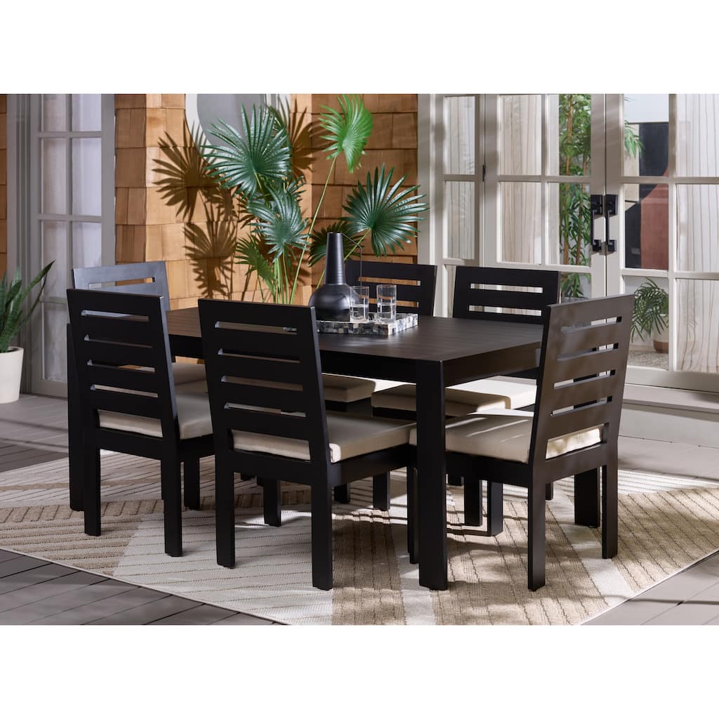 Safavieh Outdoor Living Fash 7-Piece Dining Set - 71"W x 37"D x 29"H