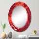 preview thumbnail 12 of 11, Designart 'Red And White Marble Ripples' Modern Wall Mirror 20in.x30in.