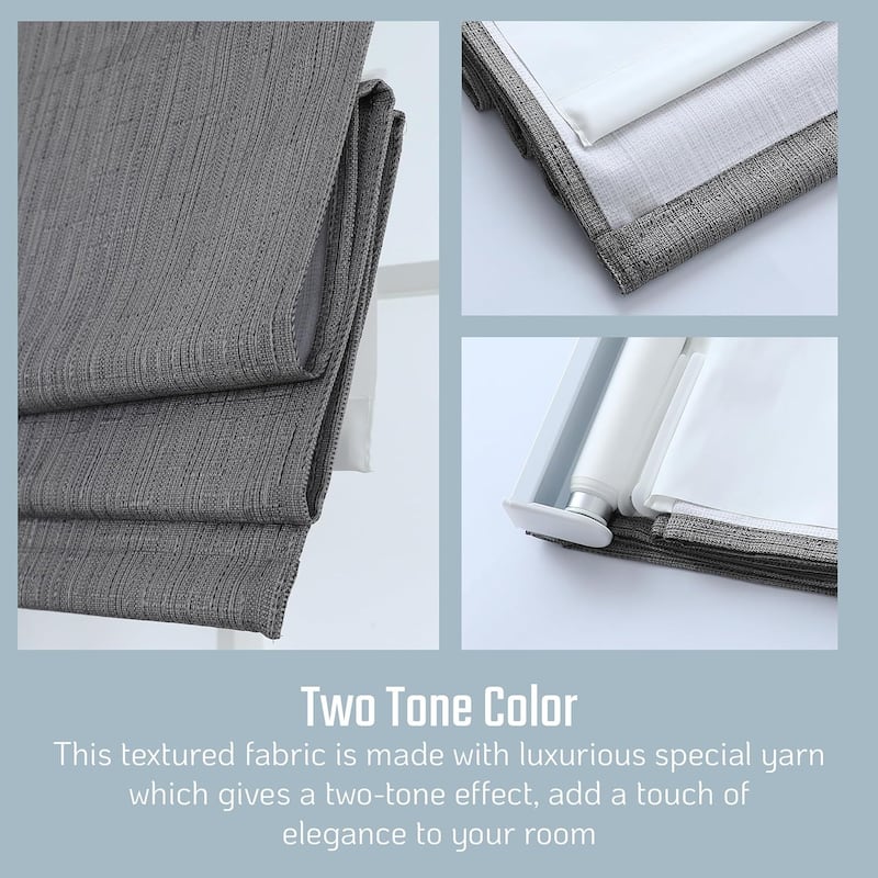 Roman Shades for Windows, 100% Blackout Shades, Cordless Pull Down Window Shades, Shades for Indoor Windows