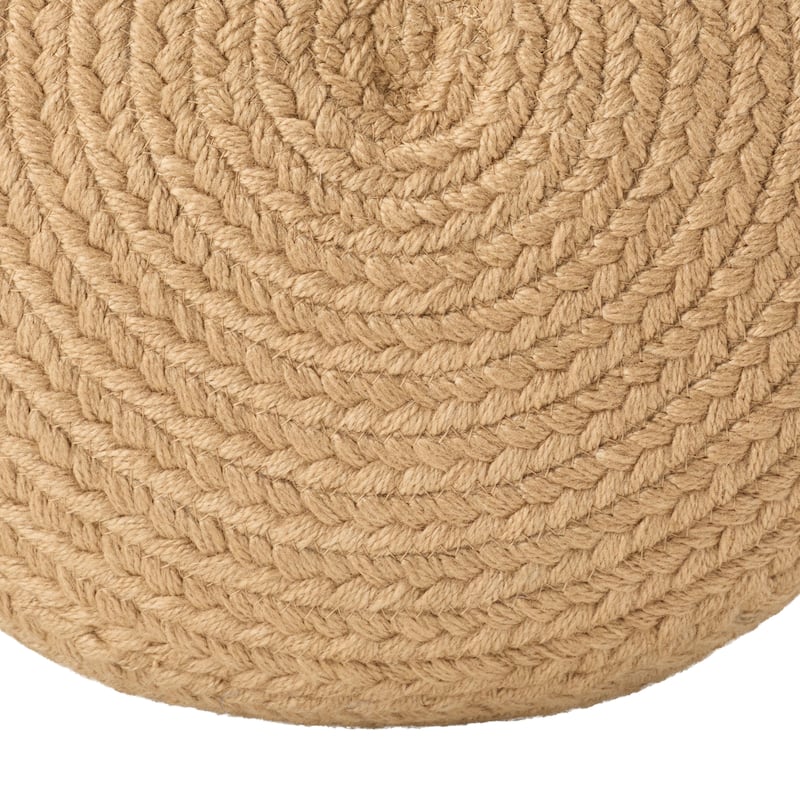 Jaipur Living Saba Solar Round Indoor/Outdoor Polyester Pouf Ottoman/Foot Stool - 18"X18"X12"