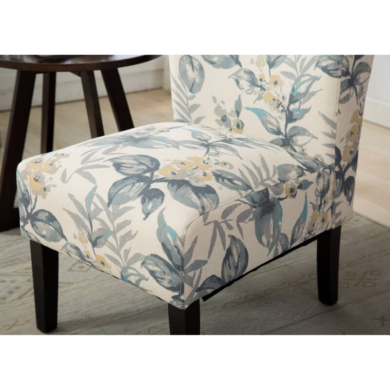 Blue Leaves Modern 29.13" Upholstered Accent Chair with Wood Legs for Living Room