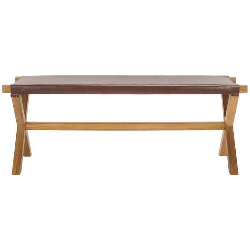 SAFAVIEH Elron X-Leg Bench (Fully Assembled) - 47"W x 16"D x 18"H