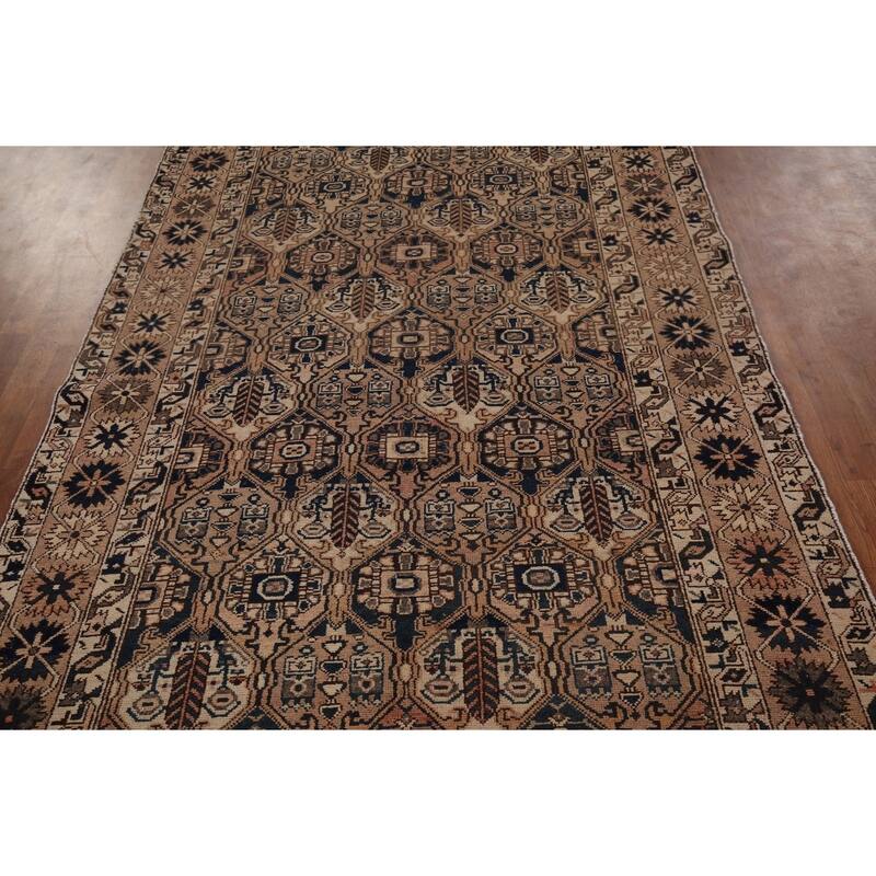 All-Over Bakhtiari Persian Vintage Area Rug Hand-Knotted Wool Carpet - 5'3" x 9'11"