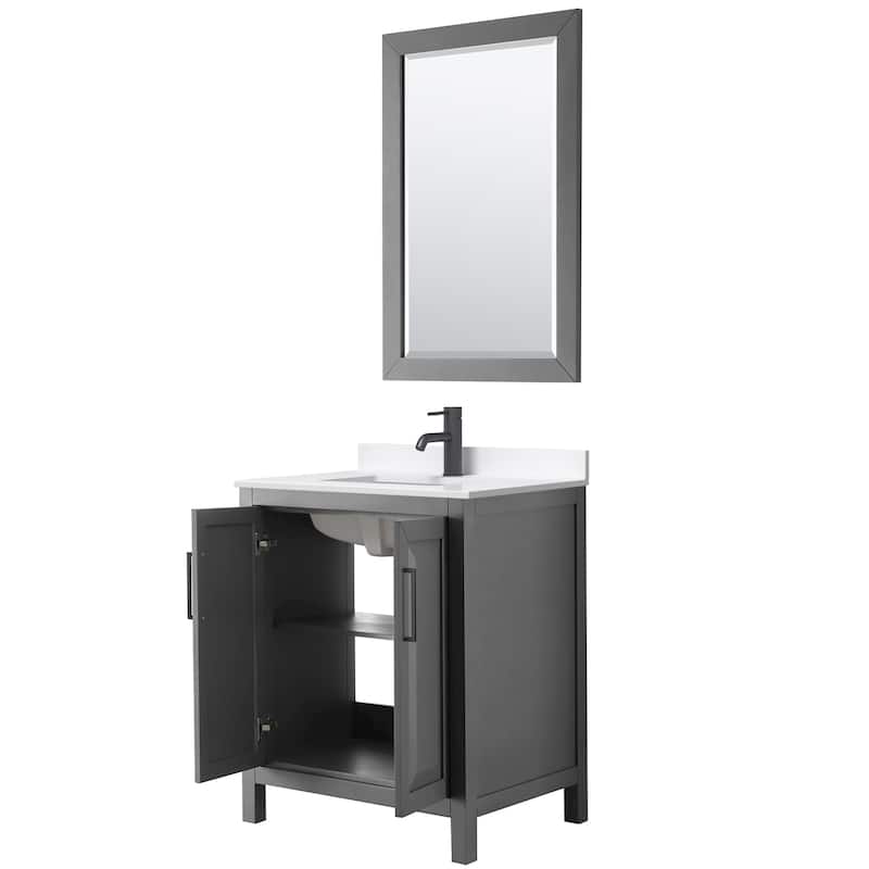 Daria 30-inch Single Vanity, Single Hole Quartz Top, 24-inch Mirror