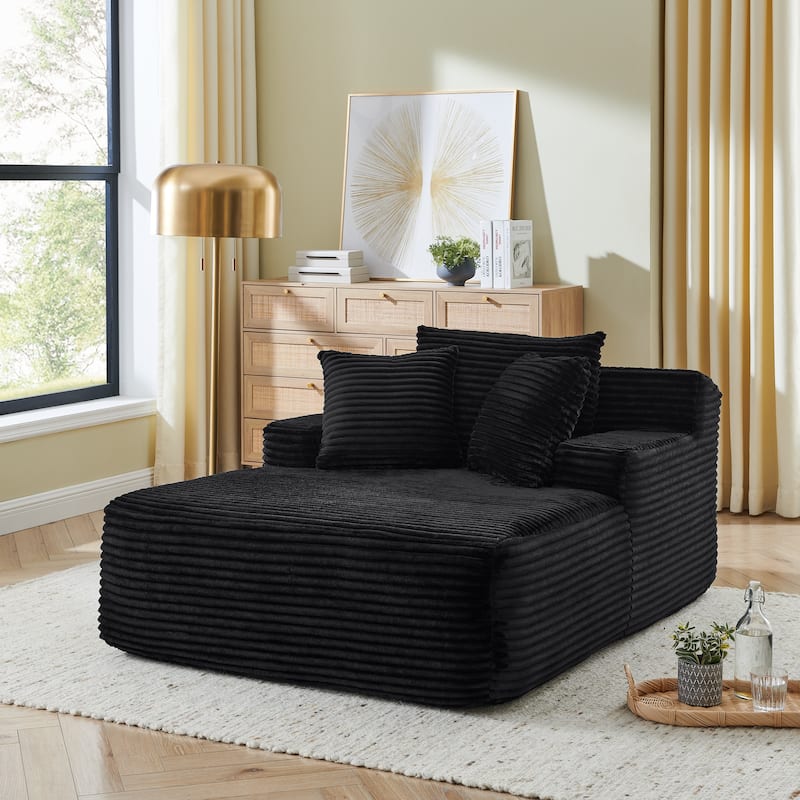 Lazy Sofa Chairs Single Lounge Chairs for Living Room Chaise Lounges with Pillows Fluffy Velvet Fabric Floor Accent Arm Chairs