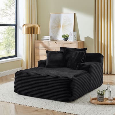Oversized Single Lazy Sofa Lounge Chair, High-Density Foam Filled Reading Chair, Velvet Upholstered Boneless Chairs