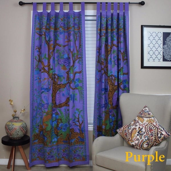 Shop Handmade 100 Cotton Tree Of Life Tab Top Curtain Drape Panel