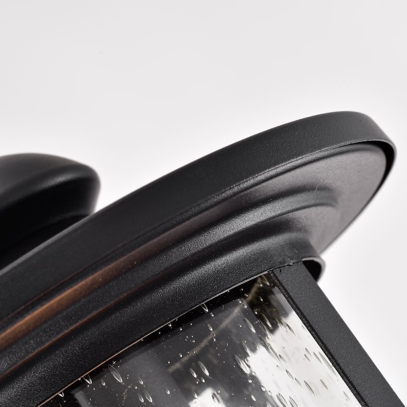 1-light Textured Black Outdoor Wall Lantern