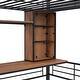 preview thumbnail 9 of 8, Black Twin Size Metal Loft Bed with Desk & Ladder for Kids