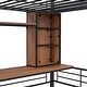 preview thumbnail 9 of 8, Twin Size Metal Loft Bed Frame w/Desk & Storage Shelves, Ladder, Black