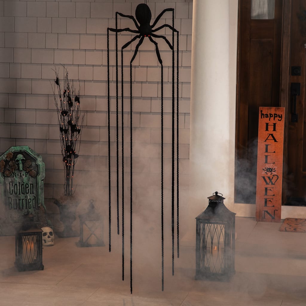 Long Legged Spider Halloween Hanging Decoration - 6' - Black