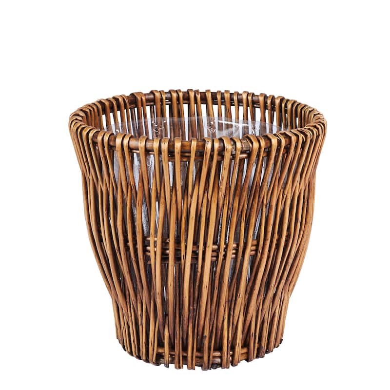 Household Essentials Handwoven Reed Willow Waste Basket with Removable Liner - Brown