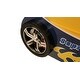 preview thumbnail 12 of 17, Twin Kids Racing Car Floor Bed with LED Night Light, Safety Guardrail, and Sturdy Wood Slat Support