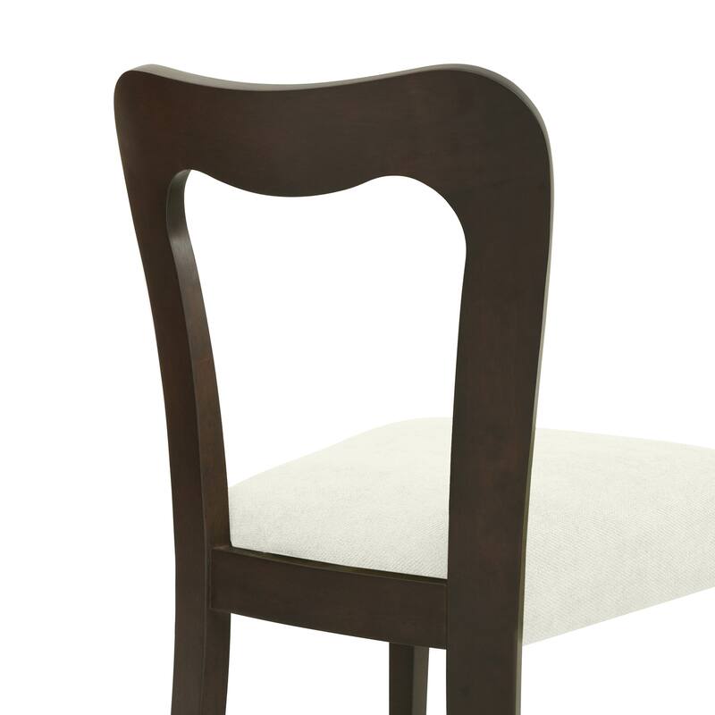 Dining Chairs Set of 2, Fabric Upholstered Dining Room Chairs Kitchen Side Chairs with Padded Seat and Open Back