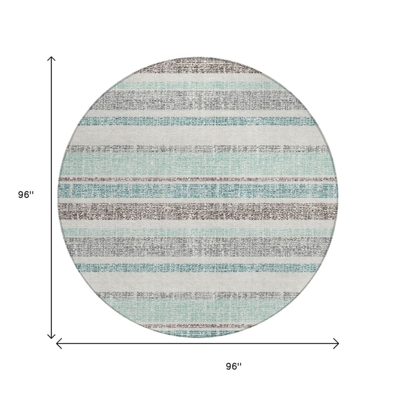 HomeRoots Striped Transitional Rectangle Outdoor Rug