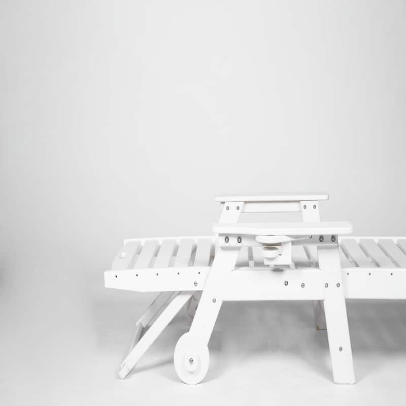 Lounge Chair Outdoor with Wood Texture, White