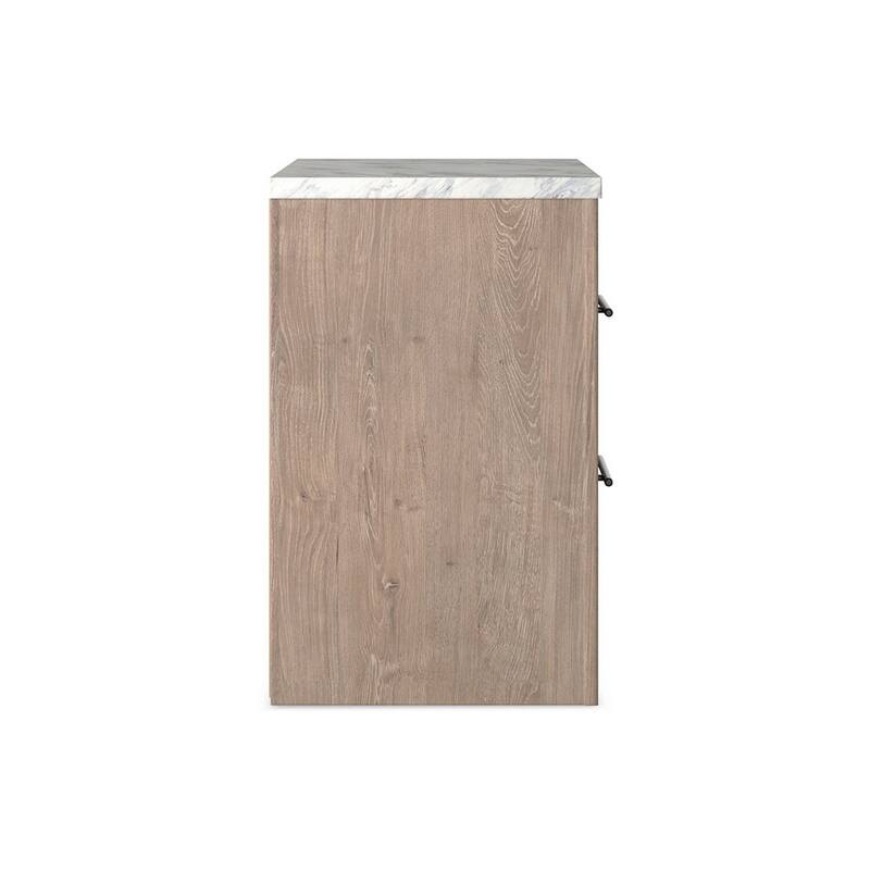 Brown/White 2 Drawer 15.59 in. W Nightstand with Sturdy Hardware and Ample Storage