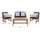 preview thumbnail 21 of 117, SAFAVIEH Fontana 4-piece Acacia Solid Wood Outdoor Conversation Patio Set
