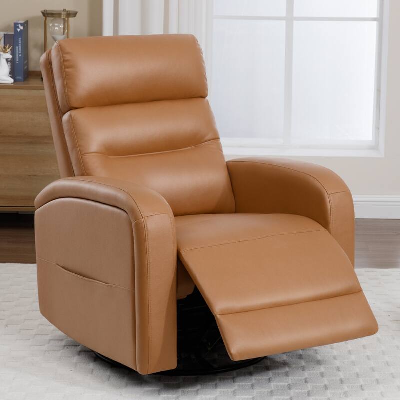 Aemeios Faux Leather Swivel Glider Rocker Manual Recliner