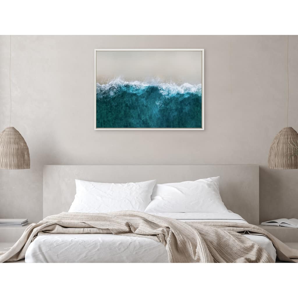 Kate and Laurel Sylvie Crashing Beach Canvas by Creative Bunch Studio