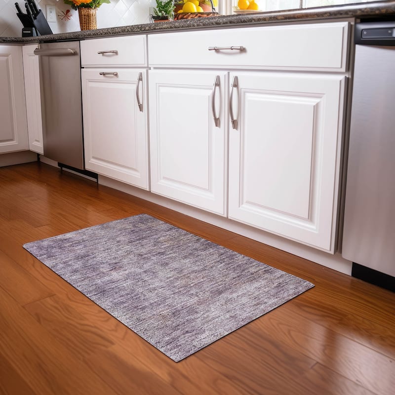 Machine Washable Indoor/ Outdoor Ombre Paisley Chantille Rug - Plum - 1'8" x 2'6"