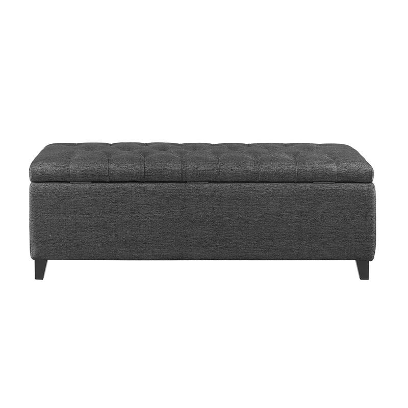 Mid-Century Modern Upholstered Storage Bench with Tufted Top - Perfect for Chic Interiors