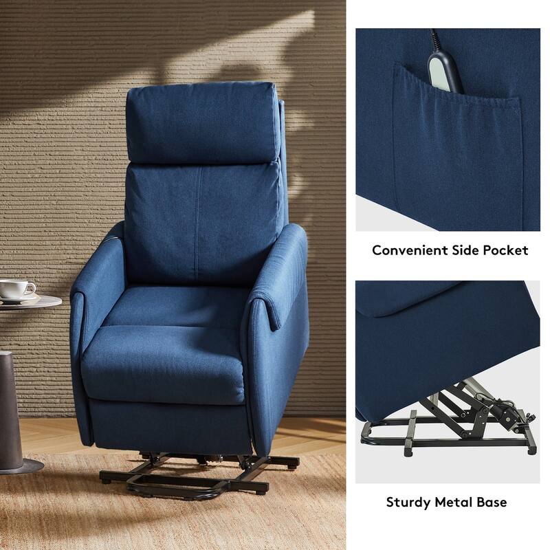 Irene Modern Lift Assist Power Recliner with Wired Controller and Side Pocket Set of 2 by HULALA HOME