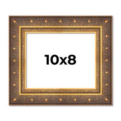 10x8 Frame Vintage Gold Solid Wood Picture Frame | 2.5 Inch Moulding