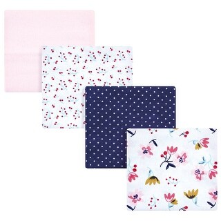 Hudson Baby Infant Girl Cotton Flannel Receiving Blankets, Fall Flowers, One Size - Fall Flowers - One Size