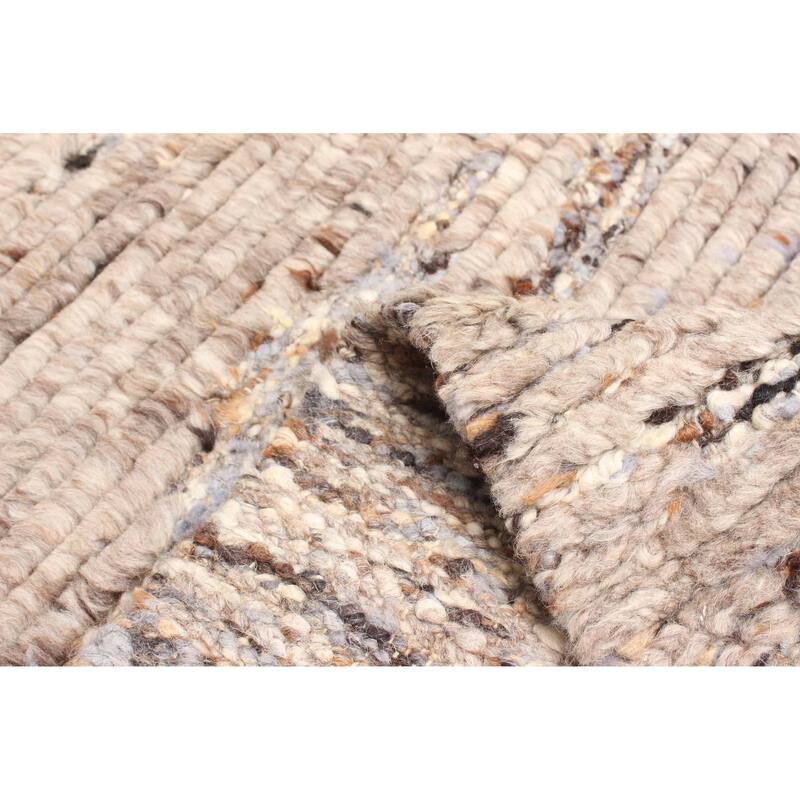 ECARPETGALLERY Braid weave Sienna Taupe Wool Rug - 5'3 x 8'0