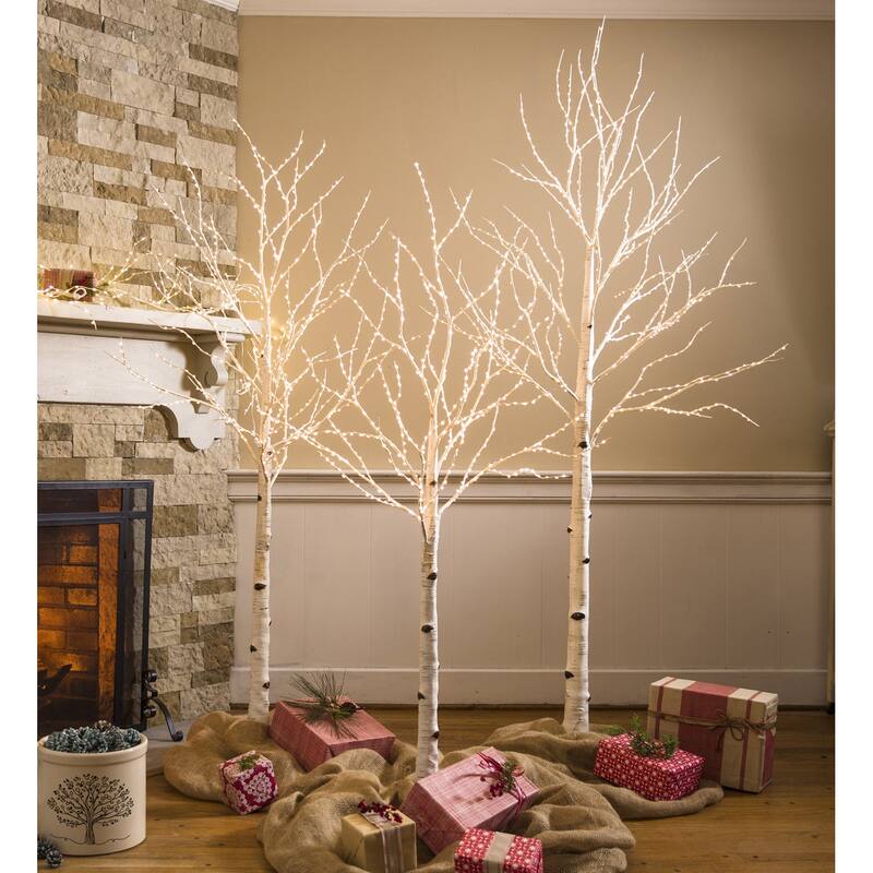 Birch Tree with 400 Micro Lights, 5'H