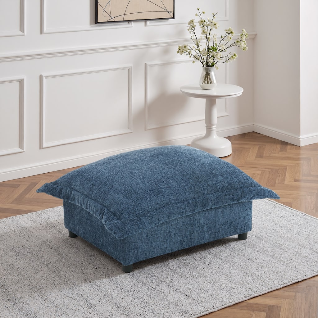 Modern Chenille Cloud Accent Ottoman