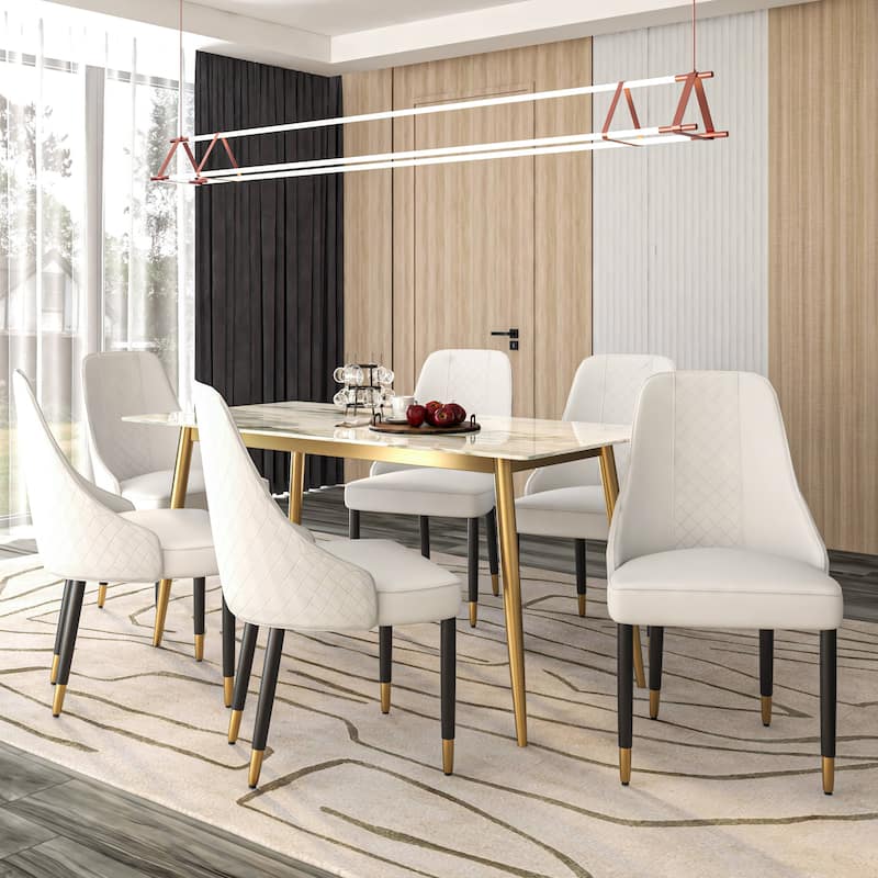Allure Dining Chairs Fabtic/Leather Seat and Back in Oak Wood Set of 2
