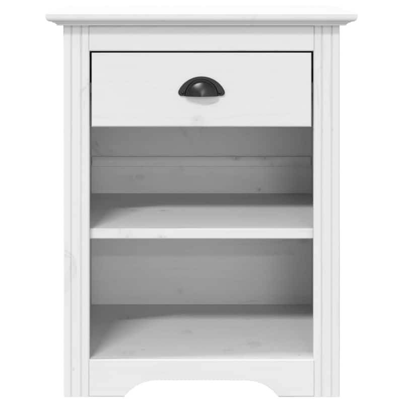 vidaXL Cabinet Nightstand End Side Table with Drawer BODO Solid Wood Pine