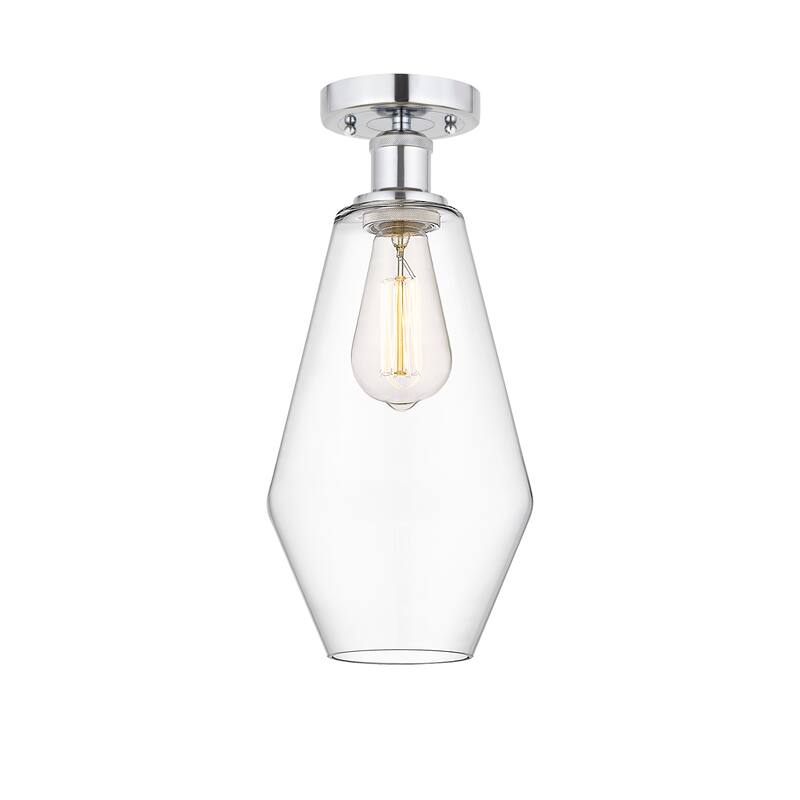 Innovations Lighting Cindyrella - 1 Light 7" Semi-Flush Mount - Clear/Polished Chrome