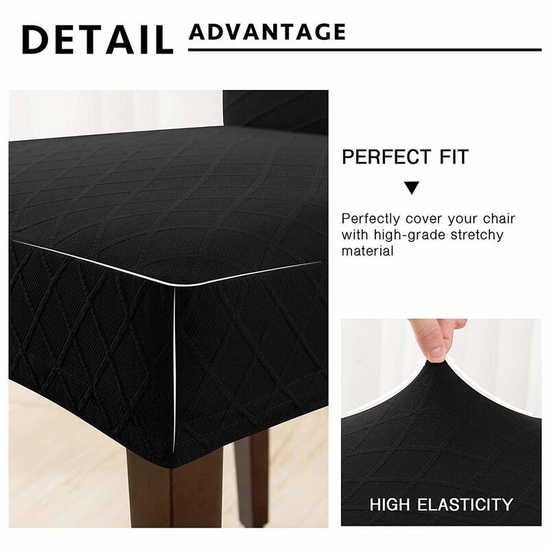 Enova Home Rhombus Jacquard Stretchy Universal Dining Chair Slipcovers Set of 4