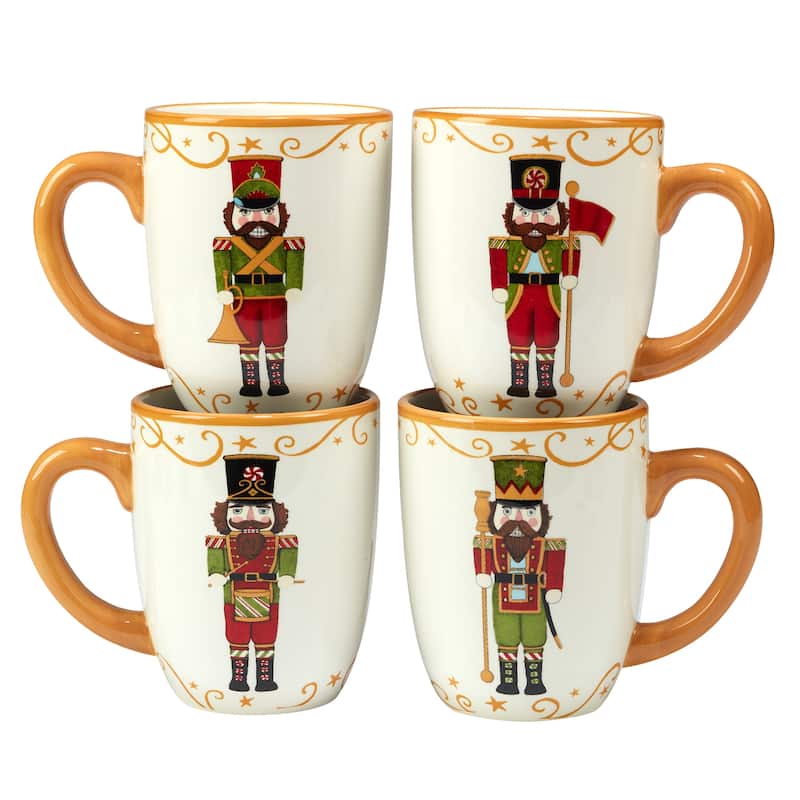 Certified International Holiday Magic Nutcracker 16 oz. Mugs, Set of 4