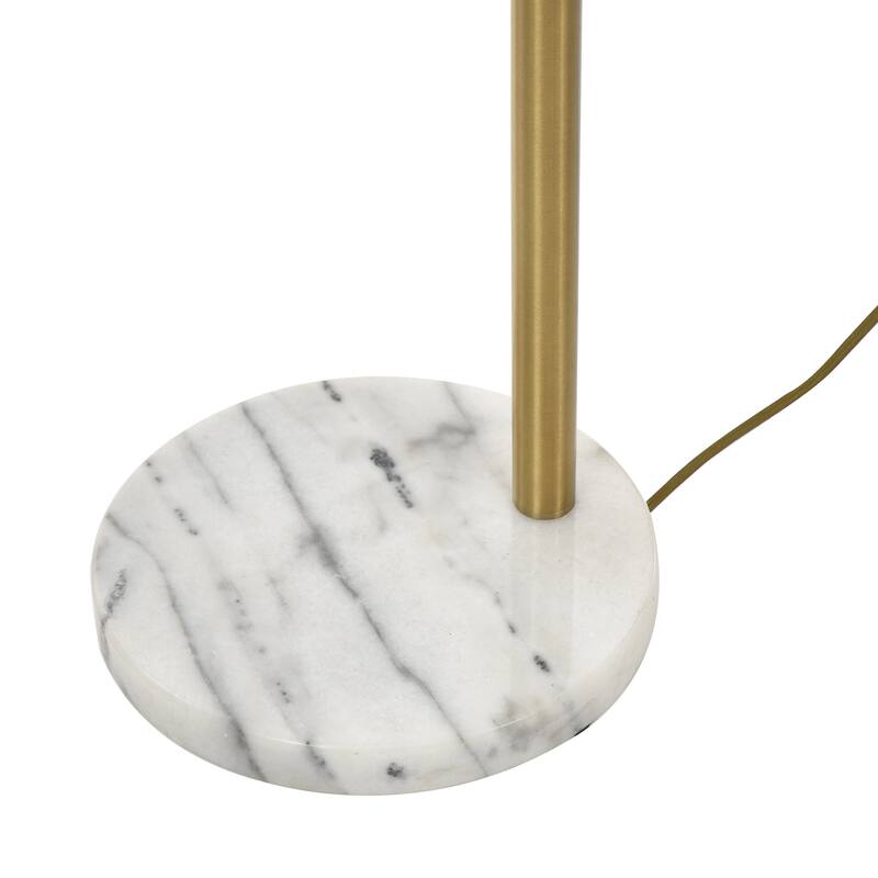 Tamara Day for Stylecraft Vivienne Floor Lamp - White Marble & Polished Brass