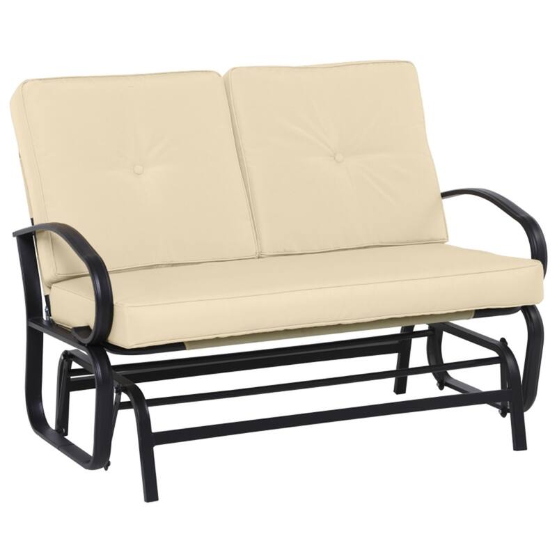 Outdoor Glider Bench 2-Seater with Breathable Mesh Fabric - 47.25'' W x 29.5'' D x 32.25'' H