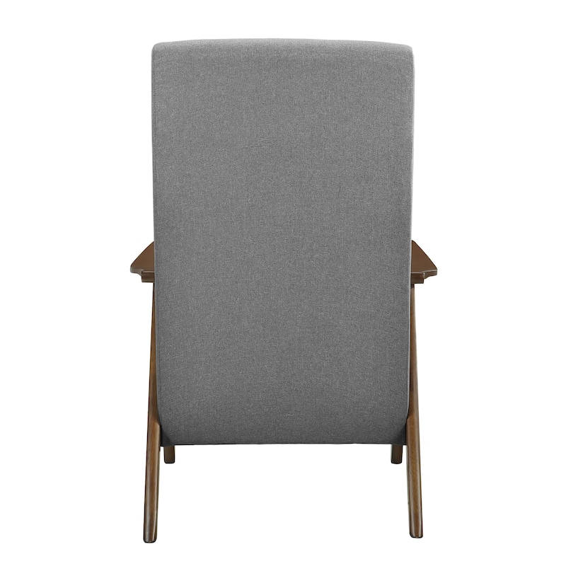 Walnut Finish Solid Wood High-Back Accent Chair