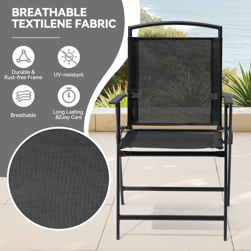 VredHom 4PC Patio Folding Outdoor Dining Chairs