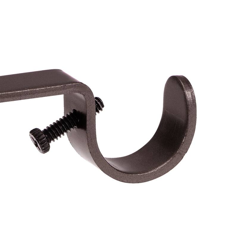 Curtain Rod Bracket Double for 18mm 27mm Drapery Rod, 122 x 51 x 16mm Brown