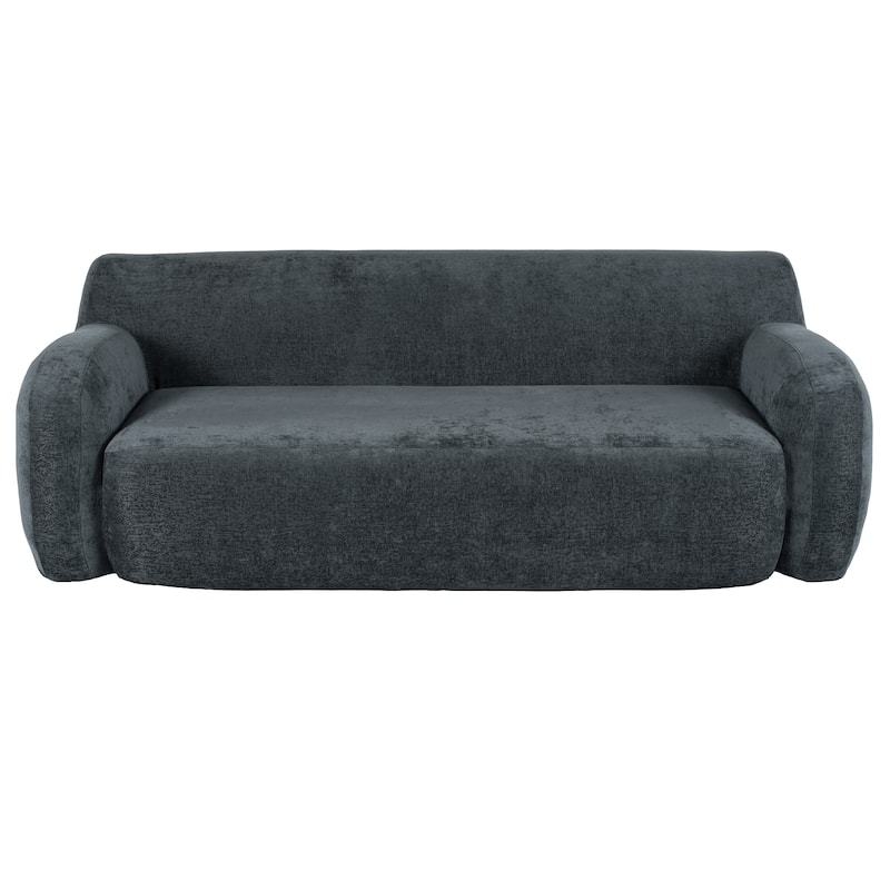 Streamlined Sofa with Curved Design and Extra-Large Seat Depth for Living Room or Guest Room