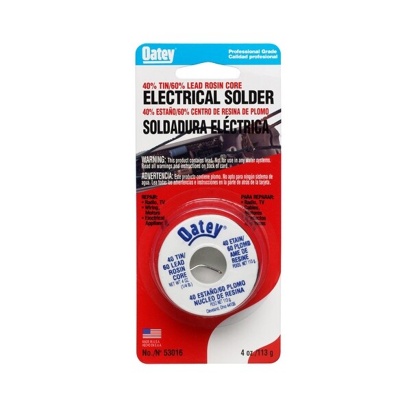 Oatey 53016 40/60 Rosin Core Wire Solder, 1/4 lbs